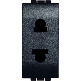 L4125 Bticino LivingLight. Розетка 2П 16A. 127/230В закрытые контакты Евро-американский стандарт 1 модуль