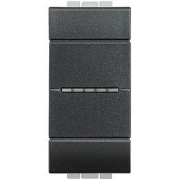 L4055A Bticino LivingLight. Кнопка Axial с автоматическими клемами. размер 1 модуль. цвет антрацит