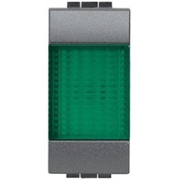 L4371V Bticino LivingLight. Сигнальный элемент . зеленый 1 модуль для ламп 11250L-11251L-11252L