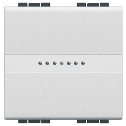 N4055M2A Bticino LivingLight Кнопка Axial с автоматическими клемами. размер 2 модуля. цвет белый