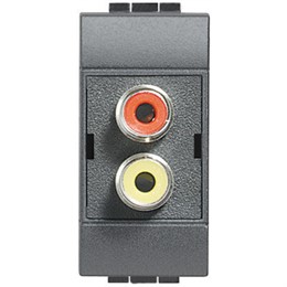 L4269R Bticino LivingLight. «Двойной разъём типа RCA под зажим ( «»тюльпан»»)»