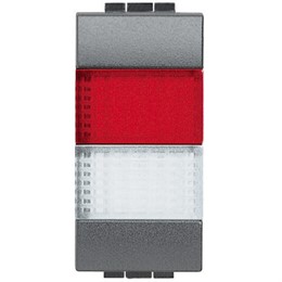 L4372RT Bticino LivingLight. Сигнальный элемент. красная/прозрачная 1 модуль для ламп 11250L-11251L-11252L