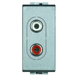 NT4281 Bticino LivingLight Разъем Аудио 2хRCA. цвет алюминий