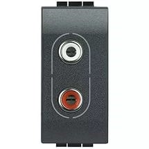 L4281 Bticino LivingLight. Разъем Аудио 2хRCA. цвет антрацит