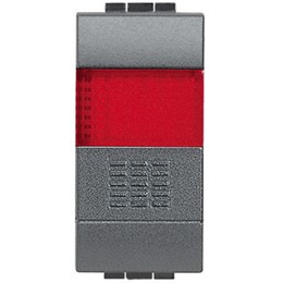 L4038R Bticino LivingLight. Кнопка 10А. 1P-NО индикатор с красным рассеивателем