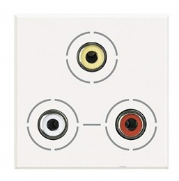 N4283 Bticino LivingLight Разъем 3xRCA. цвет белый