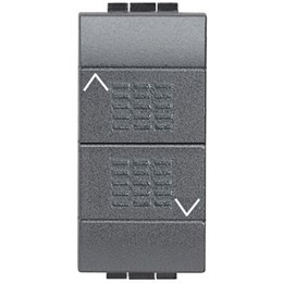 L4027 Bticino LivingLight. Переключатель 2х кнопочный 1 — 0 — 2. 16А