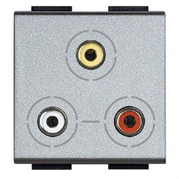 NT4283 Bticino LivingLight Разъем 3xRCA. цвет алюминий