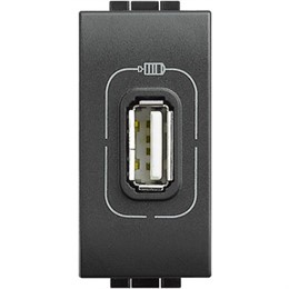 L4285C Bticino LivingLight. Зарядка USB для мобильных устройств. размер 1 модуль. цвет антрацит