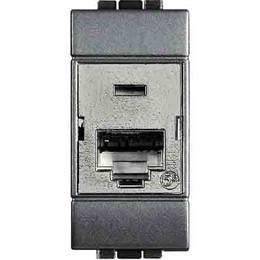 NT4262C6S Bticino LivingLight Розетка RJ45. STP. cat6. IDC110. цвет алюминий