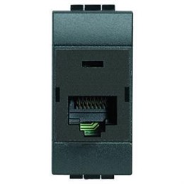 L4262C6 Bticino LivingLight. Розетка RJ45. UTP. cat6. IDC110. цвет антрацит