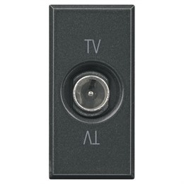 BT Axolute Антрацит Розетка TV проходная папа с возможностью обратной связи 1 мод