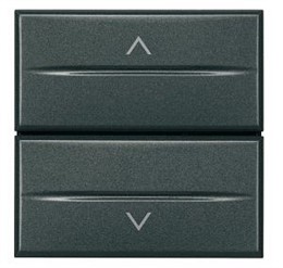 BT Axolute Антрацит Axial Выключатель жалюзийный кнопочный 10А), 2 мод