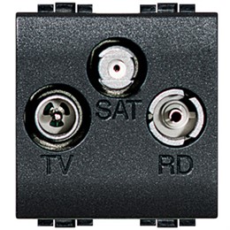 L4210D Bticino LivingLight. Тройная коаксиальная оконечная розетка для TV