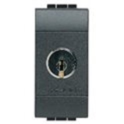 L4012C Bticino LivingLight. Выключатель 2P с ключом. цвет антрацит