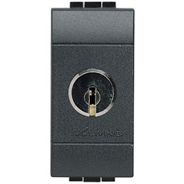 L4022C Bticino LivingLight. Переключатель с ключом. цвет антрацит