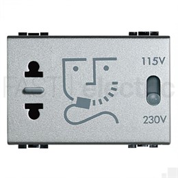 NT4177 Bticino Розетка для бритв с изолирующим трансформатором. питание 230В 50/60Гц