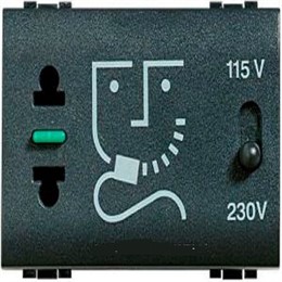 L4177 Bticino Розетка для бритв с изолирующим трансформатором. питание 230В 50/60Гц
