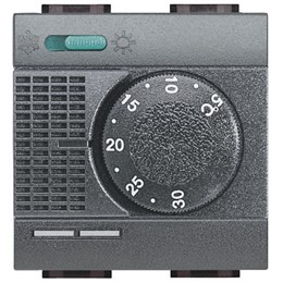 L4442 Bticino LivingLight. «Электронный комнатный термостат с переключателем «»зима/лето»» и релейным выходом на С-NO контакт 2А 250В 2 модуля»