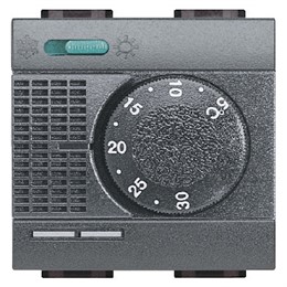 L4441 Bticino LivingLight. Электронный комнатный термостат с релейным выходом на один контакт 2А 250В 2 модуля
