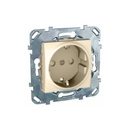 Schneider Electric Unica Бежевый Розетка 1-ая с с/з винт. зажим (MGU5.036.25ZD)