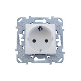 Schneider Electric Unica Белый Розетка 1-ая с с/з винт. зажим (MGU5.036.18ZD)