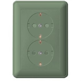 Wessen 59 Шампань Розетка 2-я с/з с защитными шторками в сборе с рамкой RS16-255-48