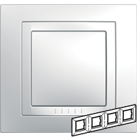 Schneider Electric Unica Белый Рамка 4-ая (MGU2.008.18)