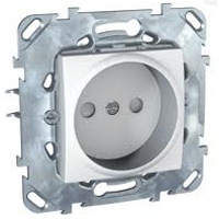 Schneider Electric Unica Белый Розетка 1-ая б/з с защитными шторками винт. зажим (MGU5.033.18ZD)