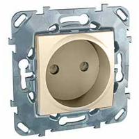 Schneider Electric Unica Бежевый Розетка 1-ая б/з с защитными шторками винт. зажим (MGU5.033.25ZD)