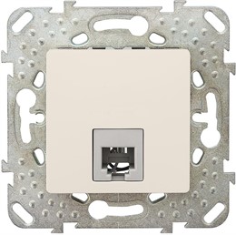 Schneider Electric Unica Бежевый Розетка ТЛФ 1-ая 4 контакта (MGU5.492.25ZD)