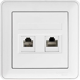 Wessen 59 Белый Розетка двойная ТЛФ комп 5е (RJ11 RJ45) в сборе с рамкой RSI-251TK5E-18