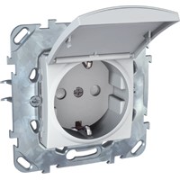 Schneider Electric Unica Белый Розетка 1-ая с с/з с защитными шторками винт. зажим (MGU5.037.18ZD)