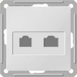 Wessen 59 Матовый хром Розетка двойная ТЛФ комп 5е (RJ11 RJ45) RSI-251TK5E-5-86