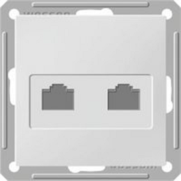 Wessen 59 Матовый хром Розетка компьютерная 2-ая RJ45 кат. 5e RSI-251KK5E-5-86
