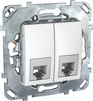 Schneider Electric Unica Белый Розетка ТЛФ 2-ая 4 контакта (MGU5.9090.18ZD)