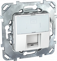 Schneider Electric Unica Белый Розетка ТЛФ(RJ12) 1-ая 6 контактов с полем для надписи (MGU5.493.18ZD)