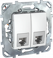 Schneider Electric Unica Белый Розетка ТЛФ(RJ12) 2-ая 6 контактов с полем для надписи (MGU5.9191.18ZD)