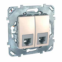Schneider Electric Unica Бежевый Розетка ТЛФ(RJ12) 2-ая 6 контактов с полем для надписи (MGU5.9191.25ZD)