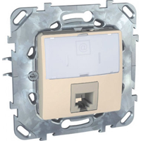Schneider Electric Unica Бежевый Розетка комп(RJ45) 1-ая кат 5е с полем для надписи (MGU5.421.25ZD)