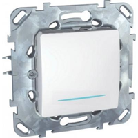 Schneider Electric Unica Белый Переключатель перекрестный 1-клавишный (сх.7) с подсветкой (MGU5.205.18NZD)