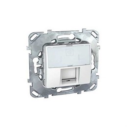 Schneider Electric Unica Белый Розетка комп(RJ45) 1-ая кат 6 с полем для надписи (MGU5.425.18ZD)