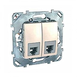 Schneider Electric Unica Бежевый Розетка комп(RJ45) 2-ая кат 5е с полем для надписи (MGU5.2020.25ZD)