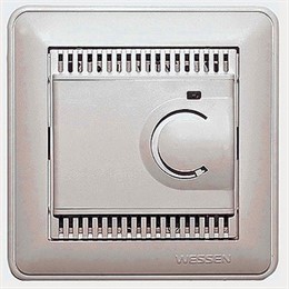 Wessen 59 Белый Регулятор теплого пола с датчиком 5... 50C, 10А,в сборе с рамкой TES-151-18