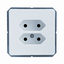 Розетка две фигурные вилки без/з 16А 250V Белый Elso Fashion 215914