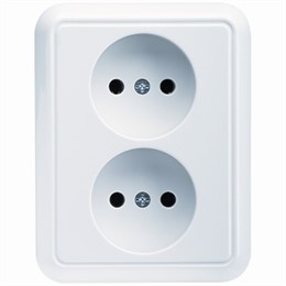 Розетка двойная 1 пост без/з 16А 250V Белый Elso Fashion 235904