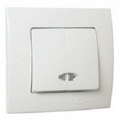 Выкл. 2 кл. свет бел. Makel Lillium N 55023