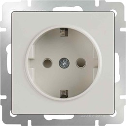 Розетка с заземлением Werkel WL03-SKG-01-IP20-ivory слоновая кость