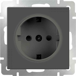 Розетка с заземлением Werkel WL07-SKG-01-IP20 серо-коричневый