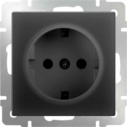 Розетка с заземлением Werkel WL08-SKG-01-IP20 черный матовый